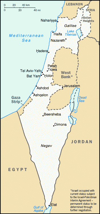 map of israel image
