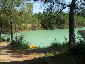 volunteers bathing lake