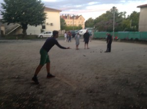 Volunteer Richard plays petanque Richard plays petanque