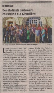 French newspaper Charente American students French culture
