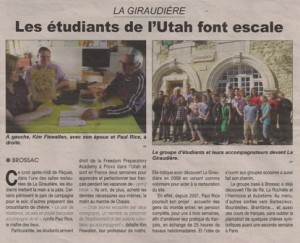 French Newspaper Courrier Français American students in France