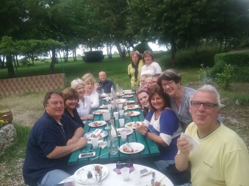 Paul enjoying the fun with Brossac locals and volunteers from UK, Australia and Ireland