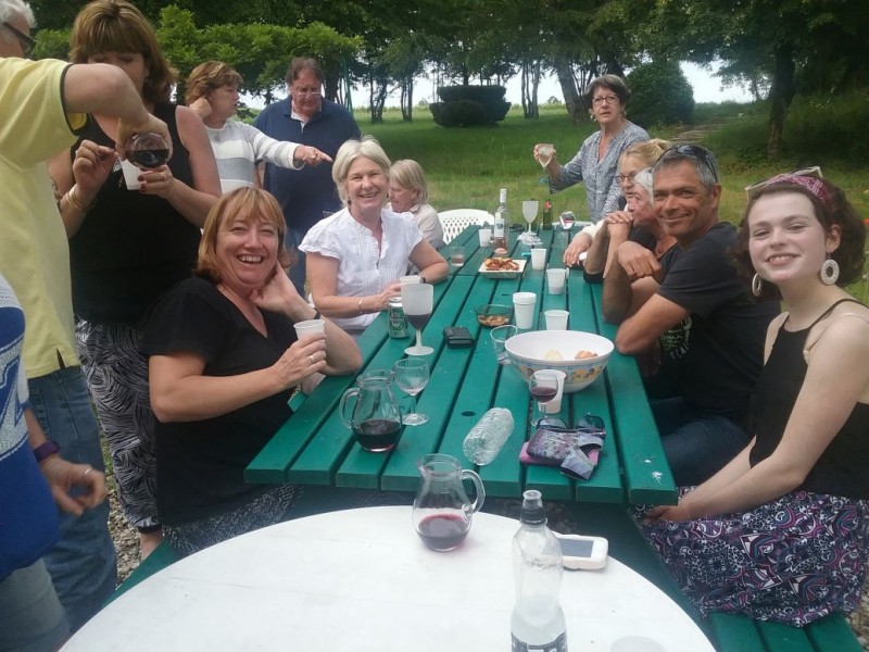 Fun, laughter and good food - volunteers and locals Brossac Charente