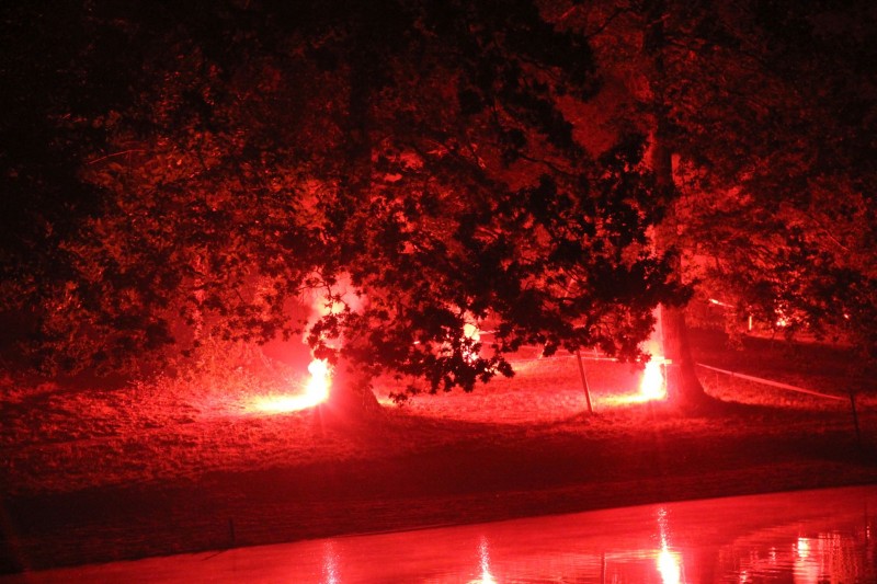 The Lake transformed by red fire.