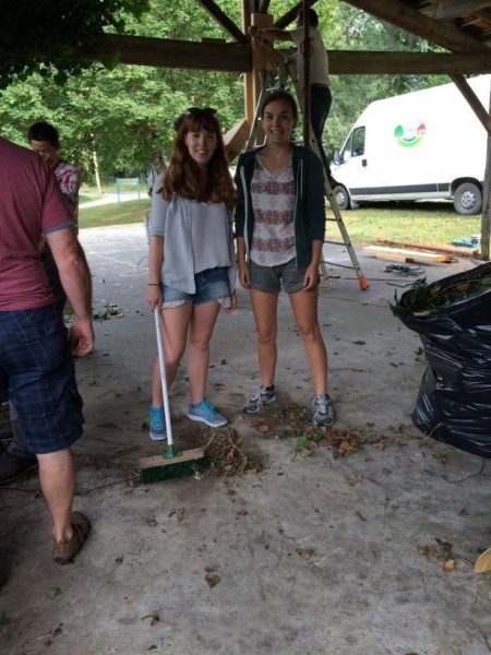 Kathryn and Emily hard at it.