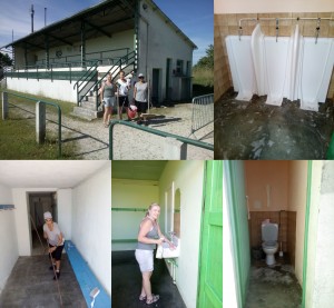 The volunteers helping clean the Stade at Brossac