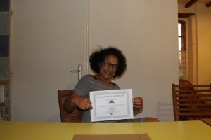 Volunteer with certificate