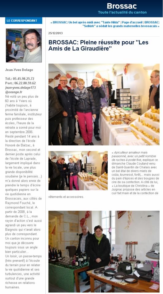 Press Charente Libre article