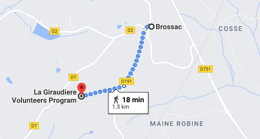 Map Brossac - La Giraudiere