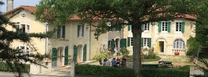 aerial view of La Giraudiere court yard